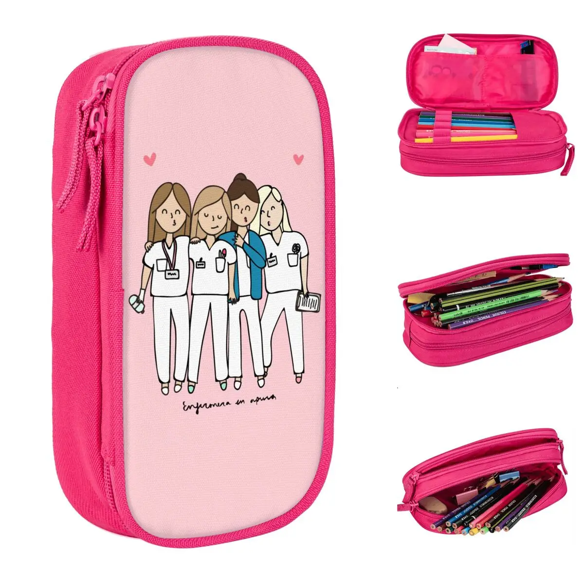 Precioso estuche para lápices Enfermera En Apuros, estuche para lápices para medicina y salud, caja para bolígrafos para estudiantes, bolsas de gran capacidad, accesorios de oficina