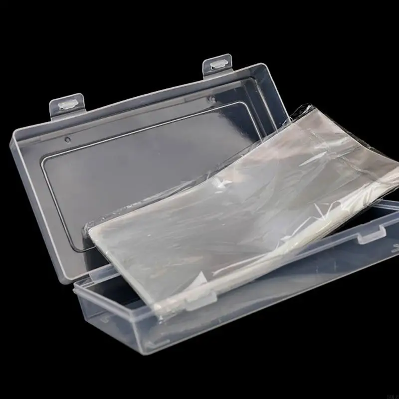 

50LE 100pcs Currency Sleeves With Storage Box Transparent Money Holder Money Sleeve Organized For Collectors And Memorabilia