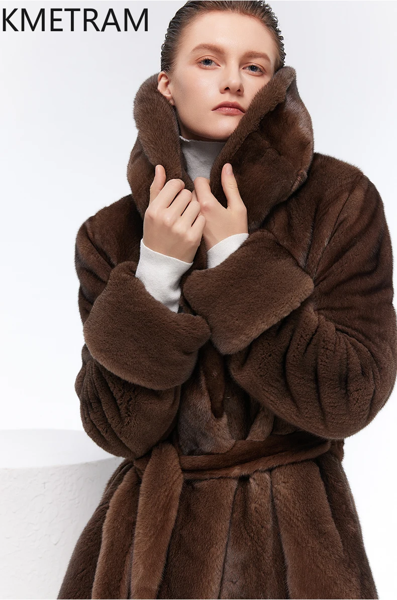 100% Natural Mink Fur Jacket Woman Luxury Mid Length Real Fur Coat 2025 High Quality Winter Coats Women Clothing шуба женская