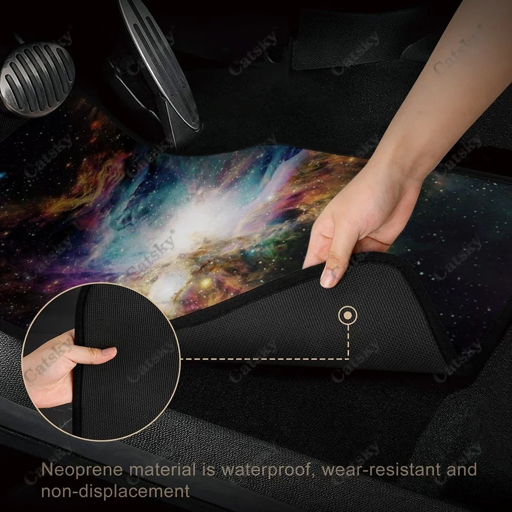 sterrenhemel universum autovloermatten interieuraccessoires 4 stuks bescherming antislip geschikt voor auto SUV patroon aangepaste vloermatten