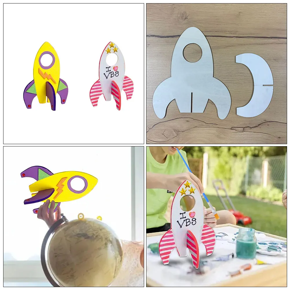 5шт украшения в форме ракеты DIY ракеты ручная роспись граффити для школьников