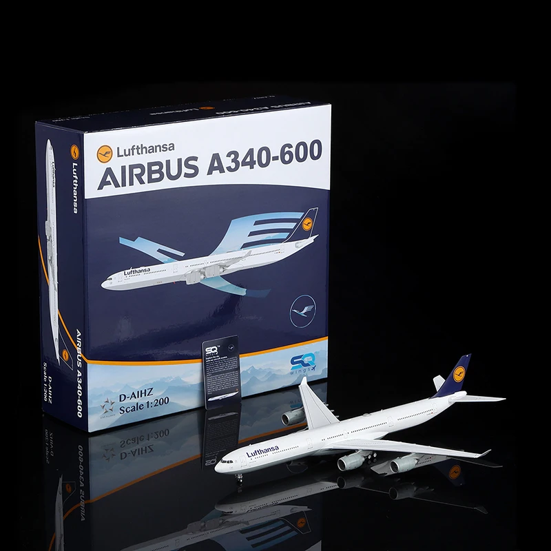 

L2113 Alloy Collectible Plane Gift SQ Wings 1:200 CHINA EASTERN Airlines A340-600 Diecast Aircraft Jet Model B-6055 With Stand