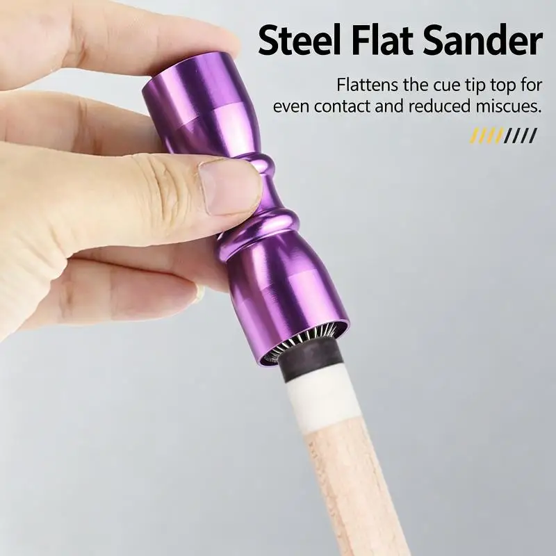 Durable 3 in 1 Cue Tip Shaper Multifunctional Colorful Tip Trim Tool Professional Shaper Aerator Tapper Billiard Snooker Pool