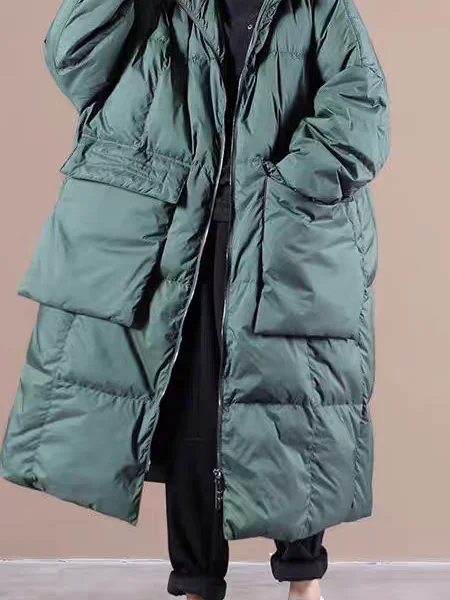 

Теплое хлопковое женское зимнее пальто Jaet, однотонное повседневное длинное пальто с застежкой-молнией све, Thiened Lady Commute Faion