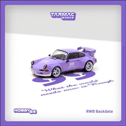 (Pre-order) Tarmac Works 1:64 RWB Backdate Violetta idlers 12 hours 2016 Purple Diecast Model Car