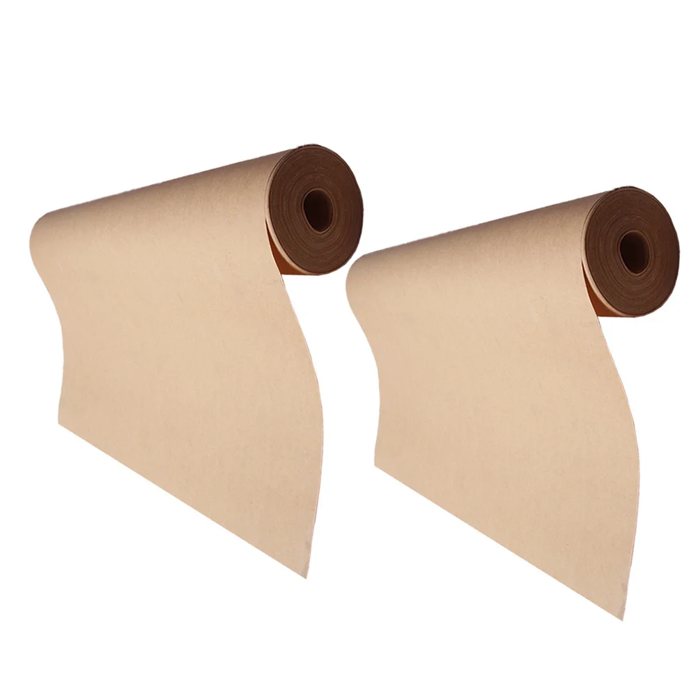 

2pcs 2 Rolls Brown Kraft Paper Roll Packaging Paper Sheets For Gift Wrapping Birthday Present Diy Craft Decor Shipping Supply