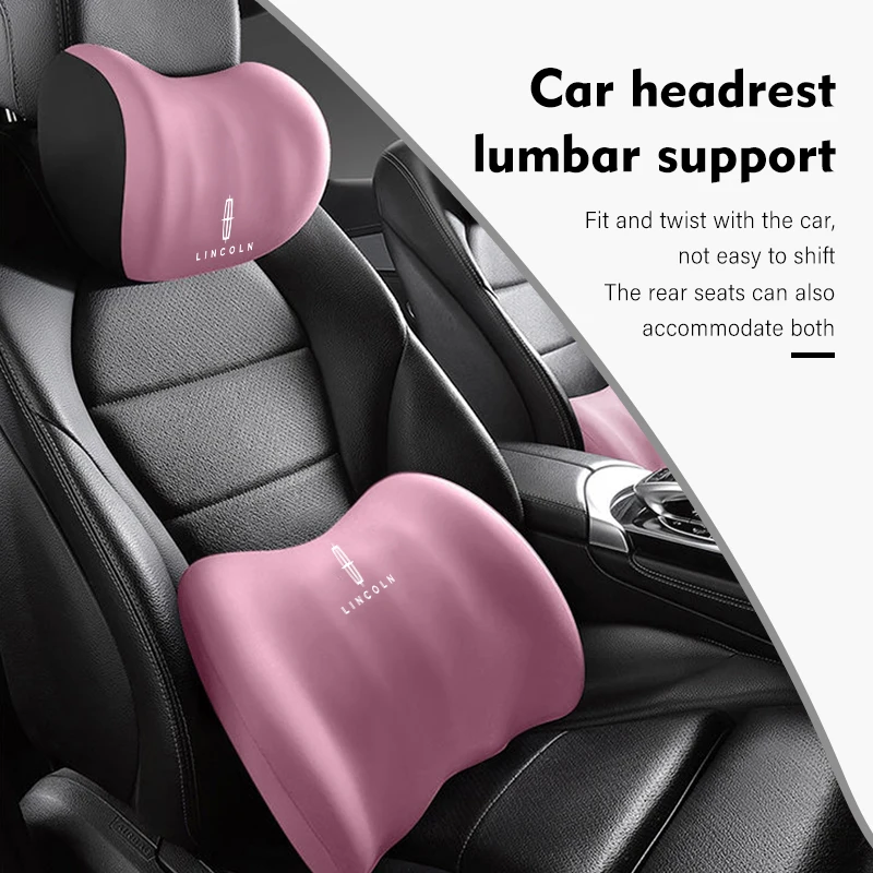 Car Headrest Support Waist Pad Lumbar Cushion Soft Neck Pillow For Lincoln Mondeo MKZ MKX Aviator Navigator Continental Corsair view 5