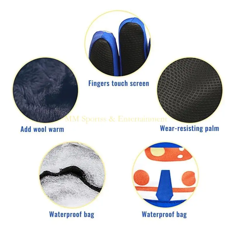 

31be Снежные перчатки для детей Водонепроницаемые теплые тепловые сноуборды сноуборд