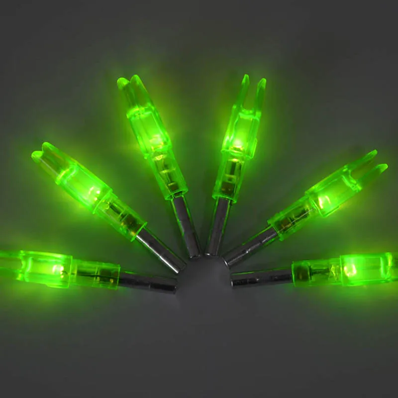 6PCS Green Led Lighted Nocks For Arrow Shaft ID 6.2mm Archery Hunting Shooting Automatically Recurve Crossbow Compound Bow new