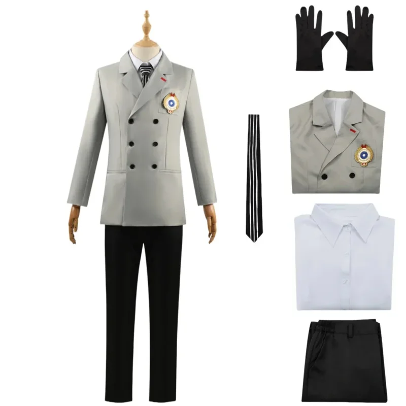 CyCostume Akechi Goro Cosplay للنساء، مجموعة موحدة، معطف، قمصان، قناع، فستان كرنفال عيد الميلاد، ix #4
