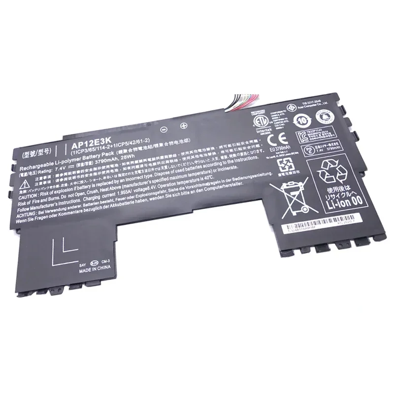 Imagem -03 - Bateria do Portátil para Acer Aspire s7 S7191 Ultrabook 11 Cp3 65 1142 Cp5 41 61-2 7.4v 3790mah 28wh Novo Lmdtk-ap12e3k