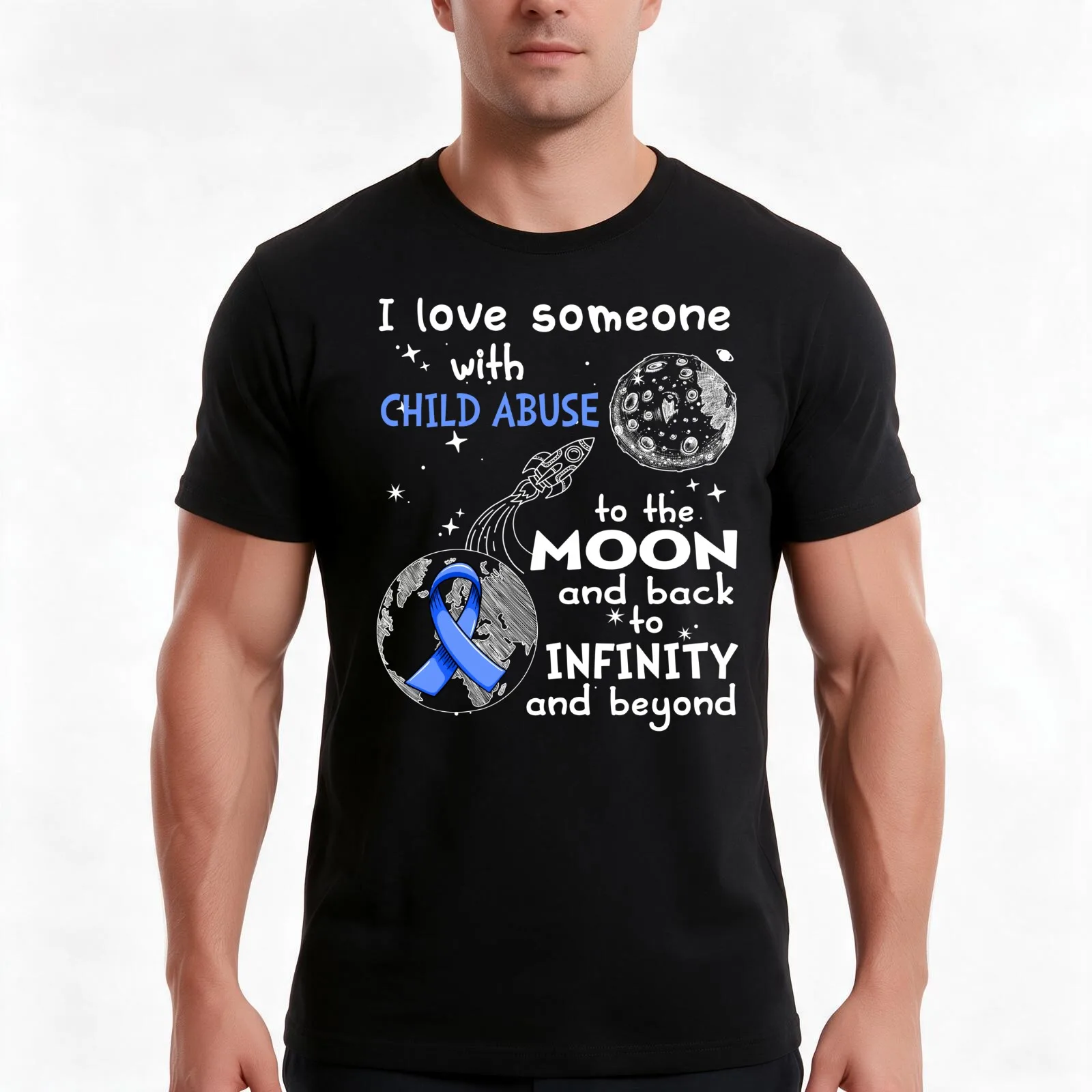 I Love Someone With Child Abuse To The Moon And Back T-Shirt Summer Casual Cotton Tee Oversized Streetwear Tops 100% Cotton