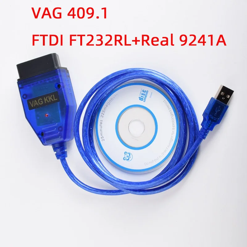 

VAG 409.1 KKL 409 FTDI FT232RL Real 9241A K line OBD 2 OBD2 Car Diagnostic Tools Interface Cable For VW/Audi/Skoda/Seat