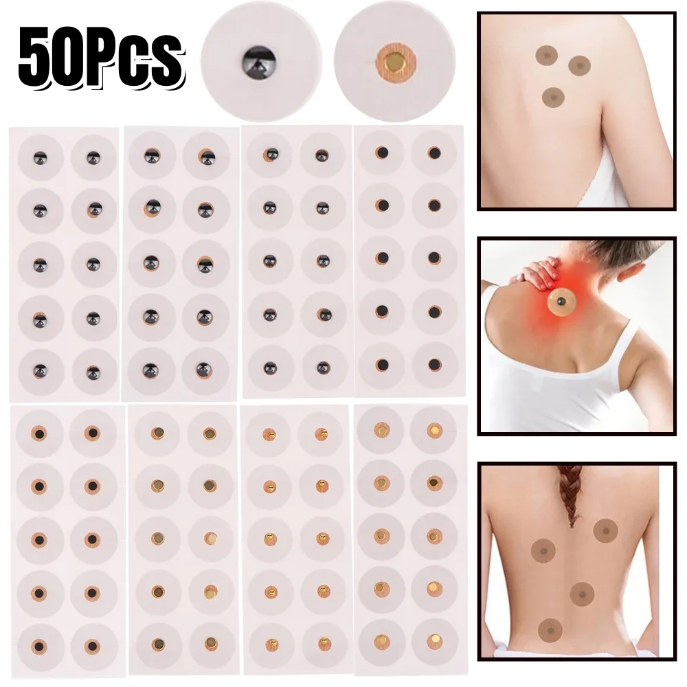 

50Pcs/5Sheets Auriculotherapy Magnetic Beads Pellets Ear Points Stickers Acupuncture Relaxation Massage Probe Weight Loss Slim