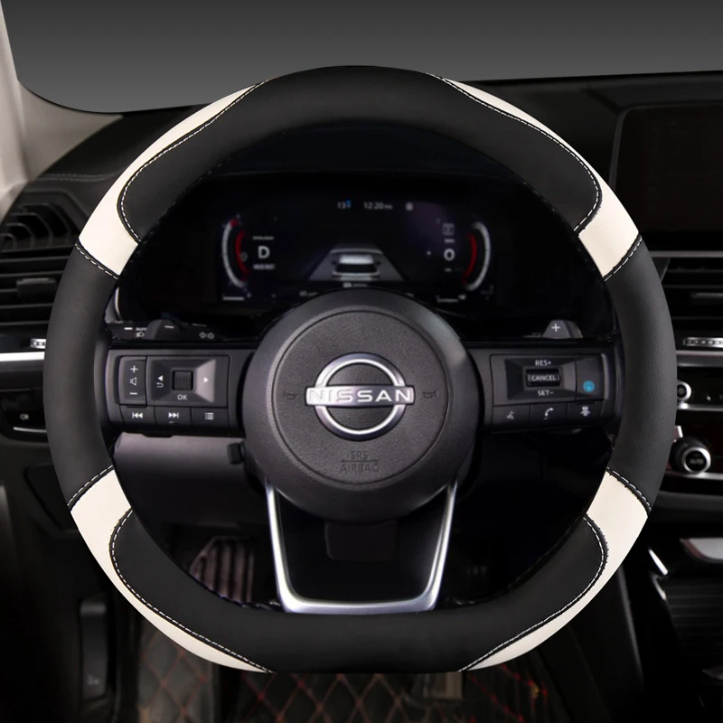 

D Shape Car Steering Wheel Cover For Nissan X-Trail Qashqai March Serena Micra Kicks 2017-2019 Altima Teana 2019 Sentra 2022