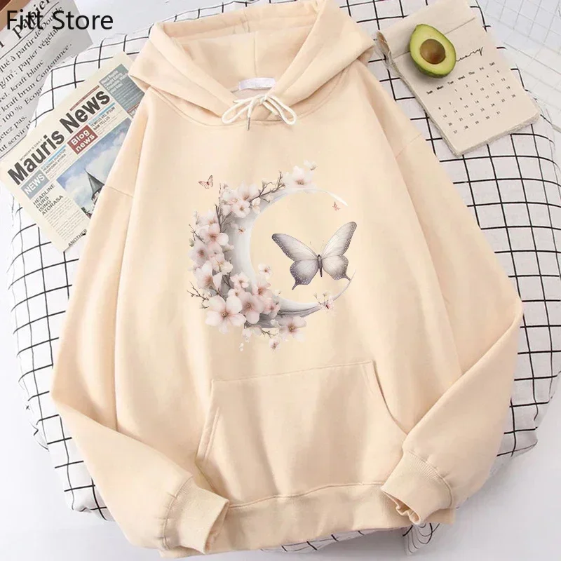 

Hoodie Butterfly Printing Hooded Pullovers for Men and Women Printed Long Sleeve Pocket Casual Tops New in Hoodies & Sweatshirts