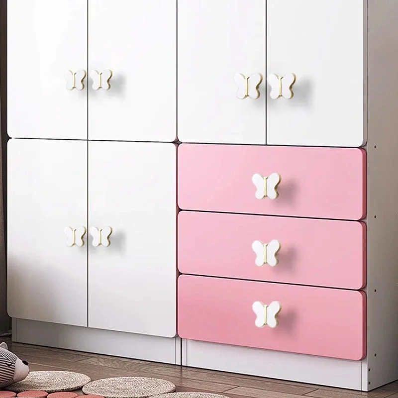 Creative Colorful Children's Room Wardrobe Handle Silver Cabinet Drawer Butterfly Door Handle Bright Gold Cabinet Brass Handle