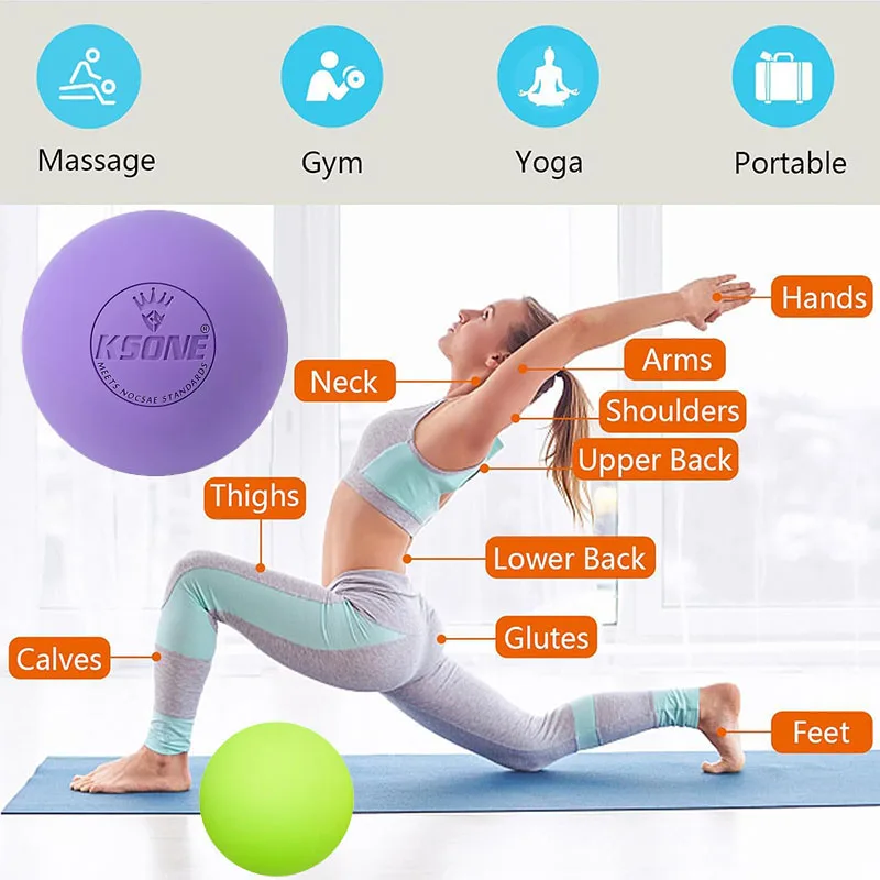 6.3 سنتيمتر المحمولة جهاز تدليك تدليك كرات لاكروس ل الليفي العضلي الإصدار الزناد نقطة العضلات عقدة الساق الرقبة الذراع العضلات الاسترخاء