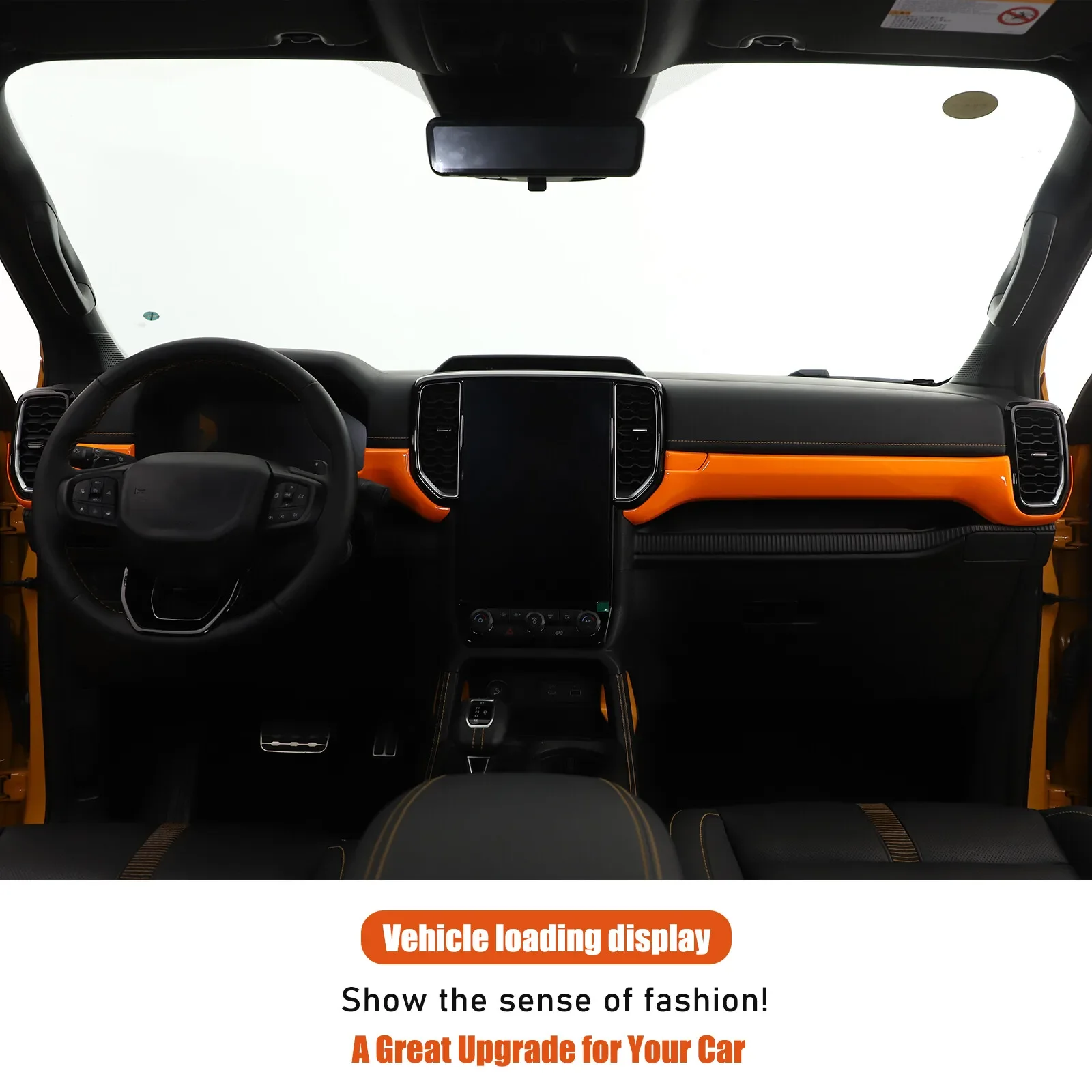 

ABS Orange Dashboard Panel Trim For Ford Ranger Everest 2023 2024 2025 2026 Instrument Decorative Covers Stickers Accessories