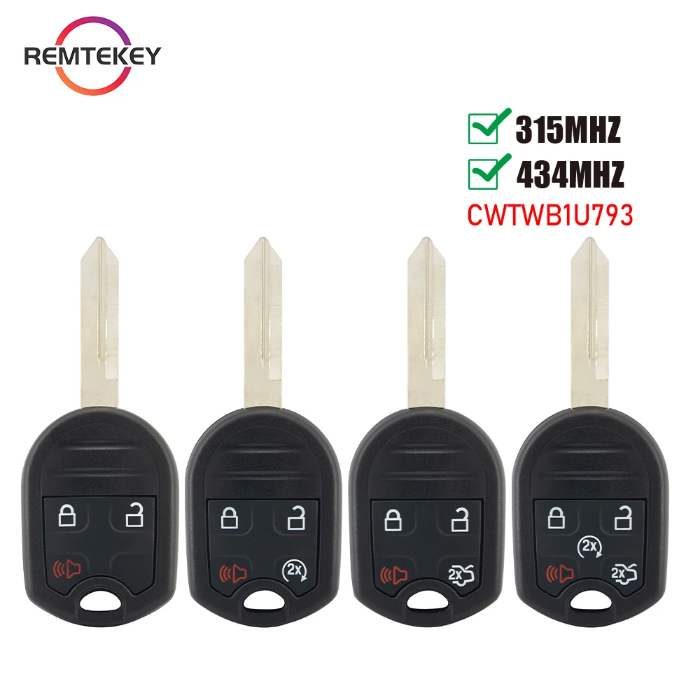 

REMTEKEY Keyless Entry Remote Control CWTWB1U793 315/434 MHz 4D63 80 BIT Chip FO38 Blade for Ford Flex Explorer Taurus Edge