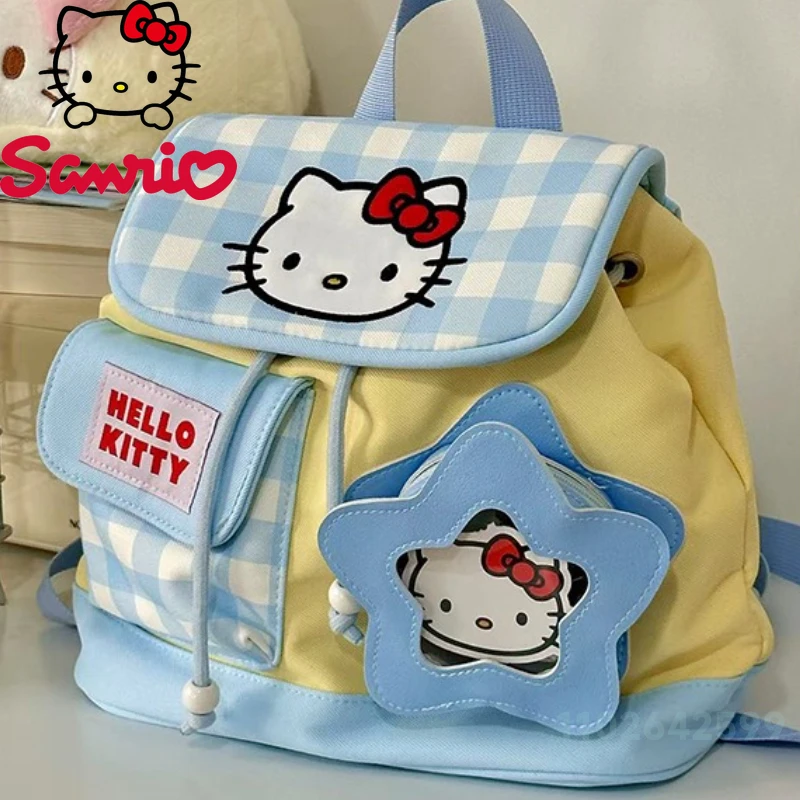 Hello Kitty New Women's Backpack Fashion High Quality Girls' Drawstring Backpack Small Fresh Leisure Girls' Travel Backpack