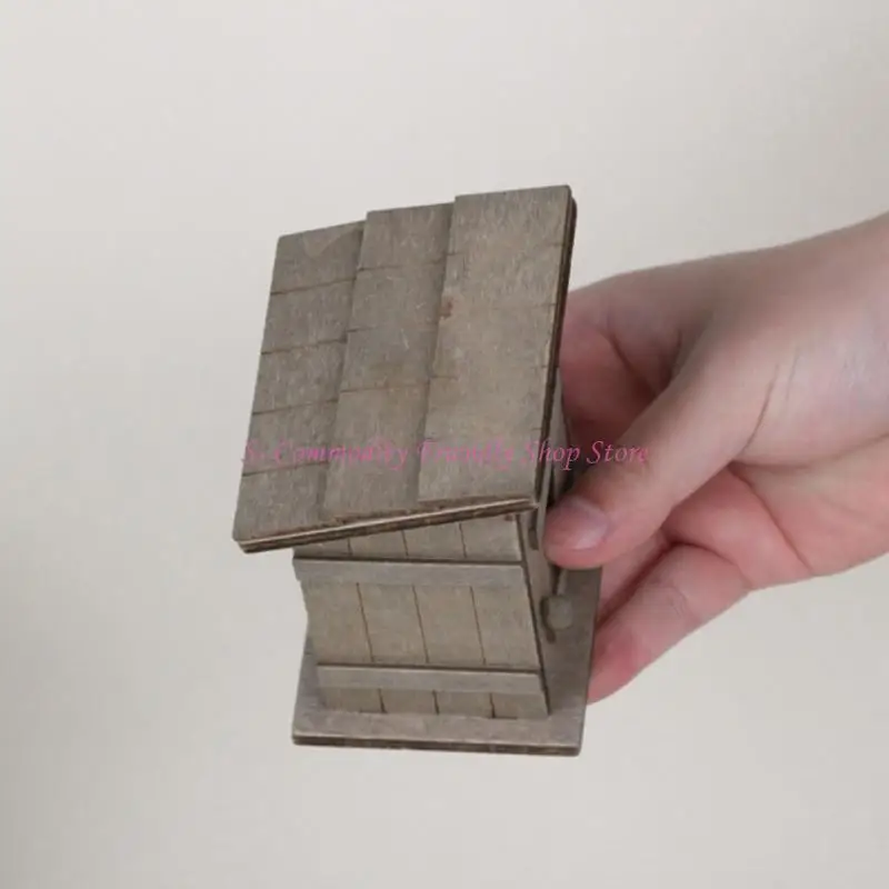85AE Miniature Chicken Coops Dollhouses Furniture Weathered Design Pretend Play