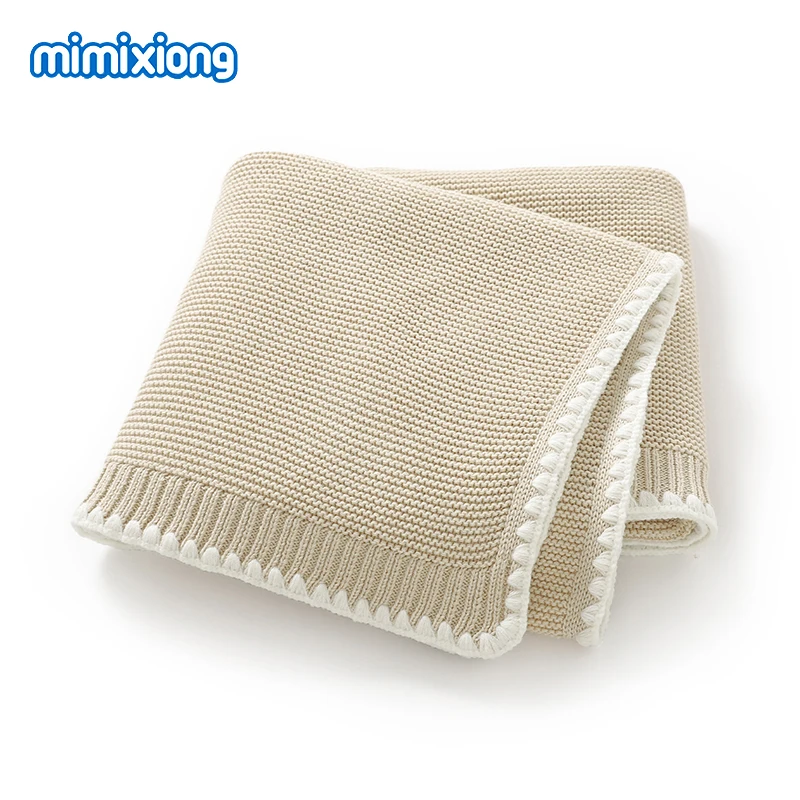 Baby Blankets Cotton Knitted Newborn Boys Girls Ultra-Soft Reversible Sleeping Covers Stuff for Stroller Bassinet 100*80cm Mats