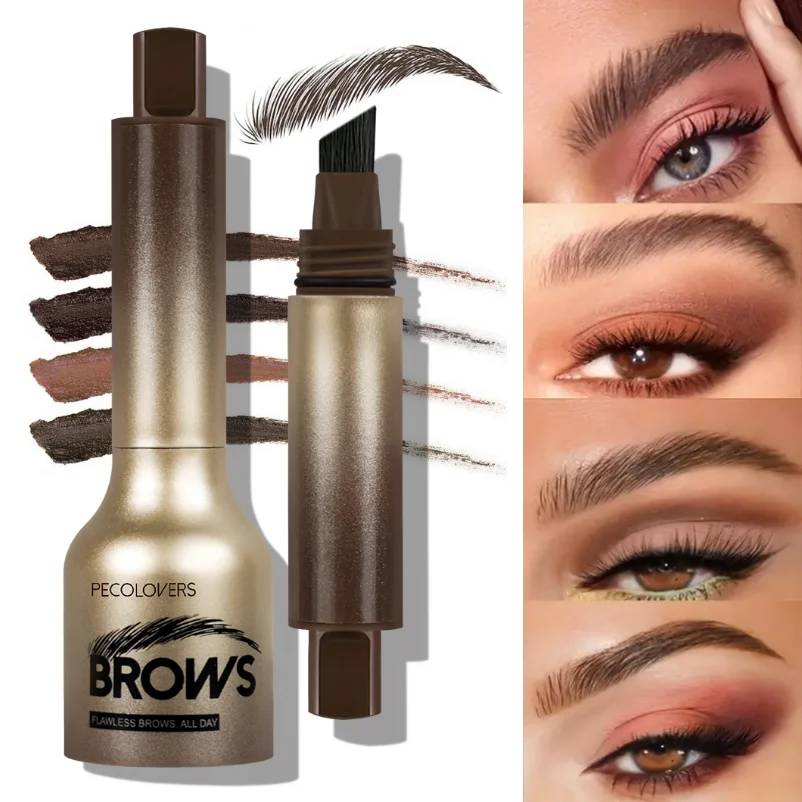 Stylo Gel à sourcils avec brosse coudée, séchage rapide, longue durée, mise en forme et remplissage naturels pour tous les Types de peau, étanche, 1 pièce