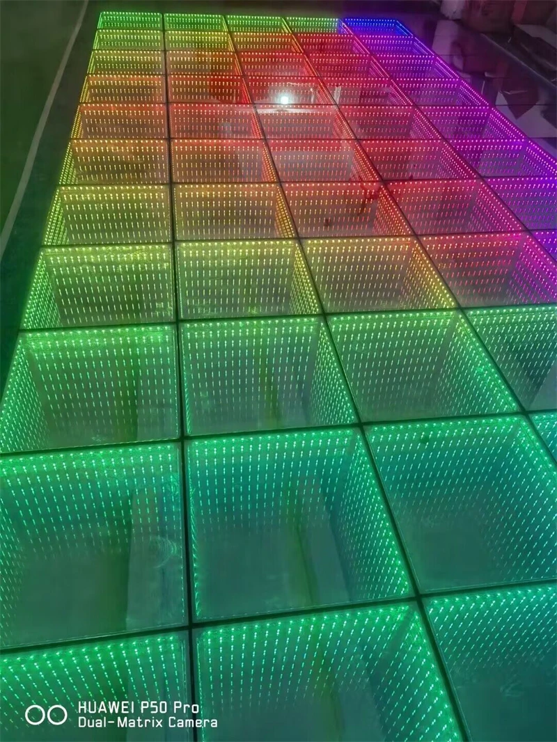 Уличный RGB танцпол со светодиодной подсветкой, 20 шт., IP65, зеркальный 3D танцпол для сцены, свадьбы