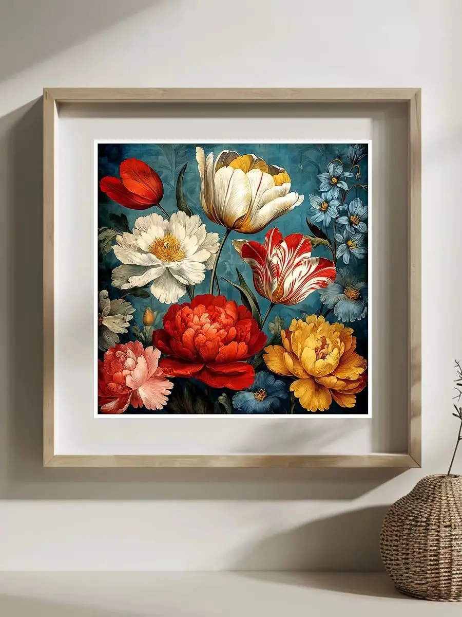 1 Stück 30x30 cm/11,8 Zoll, 11Ct/14Ct Kreuzstich-Set, DIY Valentinstagsgeschenk, Stickerei-Set für Festlichkeiten, Blumen – Detail 1