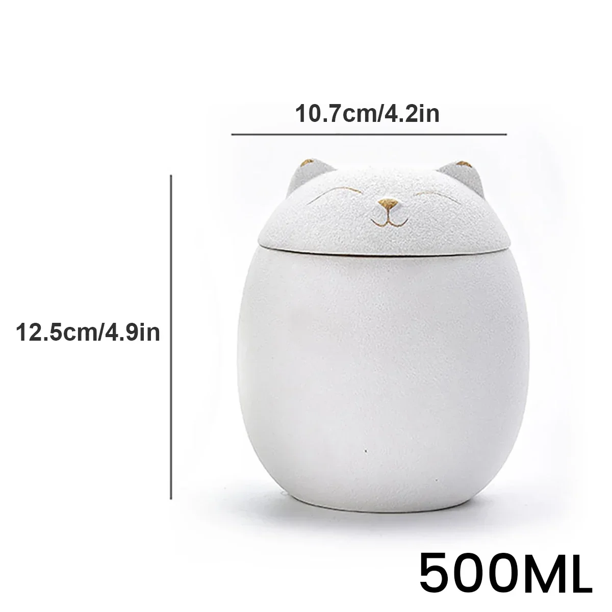 Urna negra/blanca de 500ml para cenizas de mascotas, urnas de cremación conmemorativas con forma de gato, urnas decorativas hechas a mano para urna funeraria para gatos, urna para perros