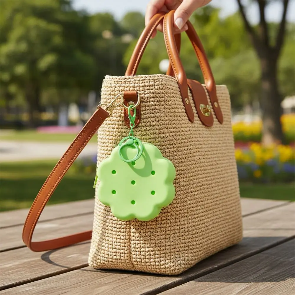 Cloud Flower Silicone Wallet Soft Silicone Zipper Closure Coin Purse Travel Organizer Cute Holes Money Bag Earphone Storage