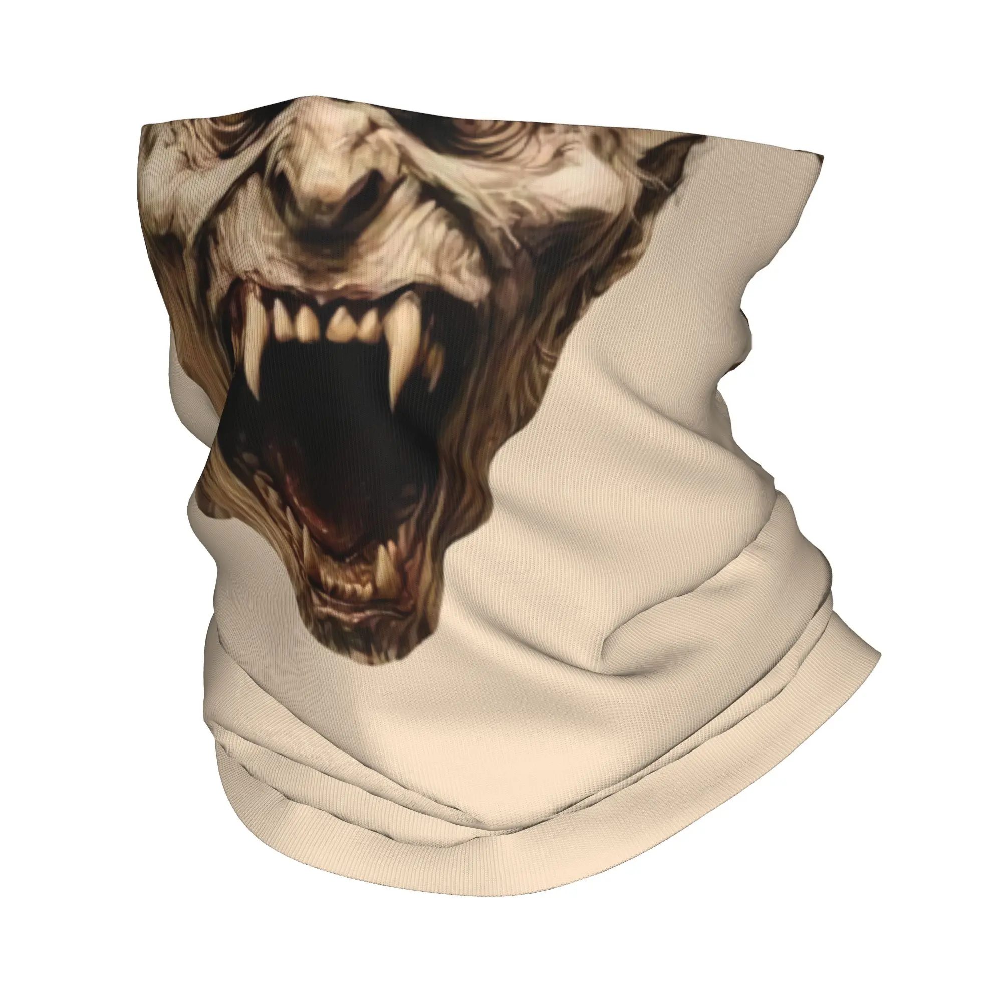 Ghoulish Creature Face Bandana Neck Gaiter Windproof Face Scarf Cover Men Women  Headband Tube Balaclava