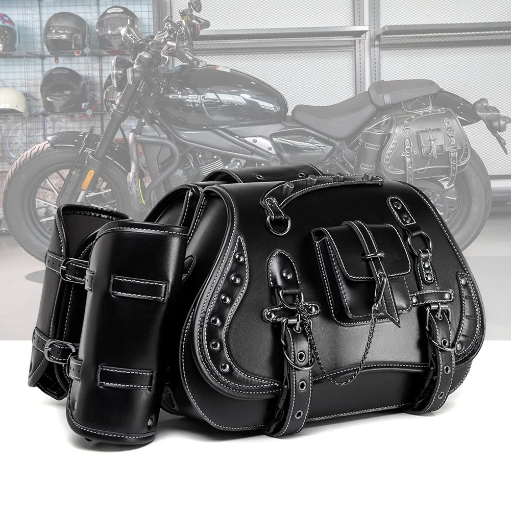 Universal Retro Multifunctional Motorcycle Saddlebag Adjustable Motorcycle Saddlebag Side Bag for Adventurers & Commuters Alike
