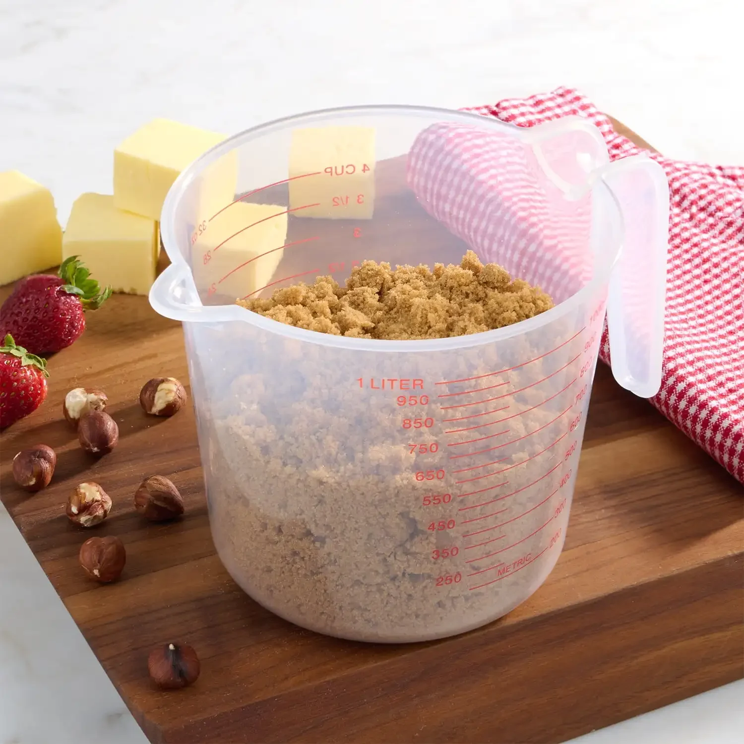 4 Cup PP Plastic Measuring Cup, 32 oz, Clear image 6
