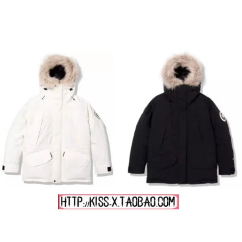 

Пара антиводная полярная парка rctica пуховая куртка с меховым воротником городская повседневная одежда длинная све белая ду пуховая наполнитель