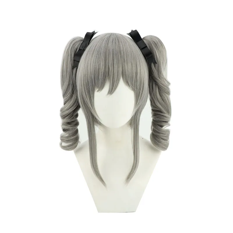 Idolmaster Cinderella Girls Kanzaki Ranko Cosplay Wig 45cm Medium Long Grey Hair Wig Women Anime Costume Party Cosplay