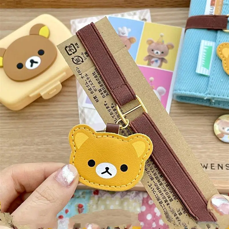 Kawaii Rilakkuma Elastic Rope Bandage Cartoon Hand Account Bold Binding Rope Creative  Rope Decoration Anime Peripheral Gifts