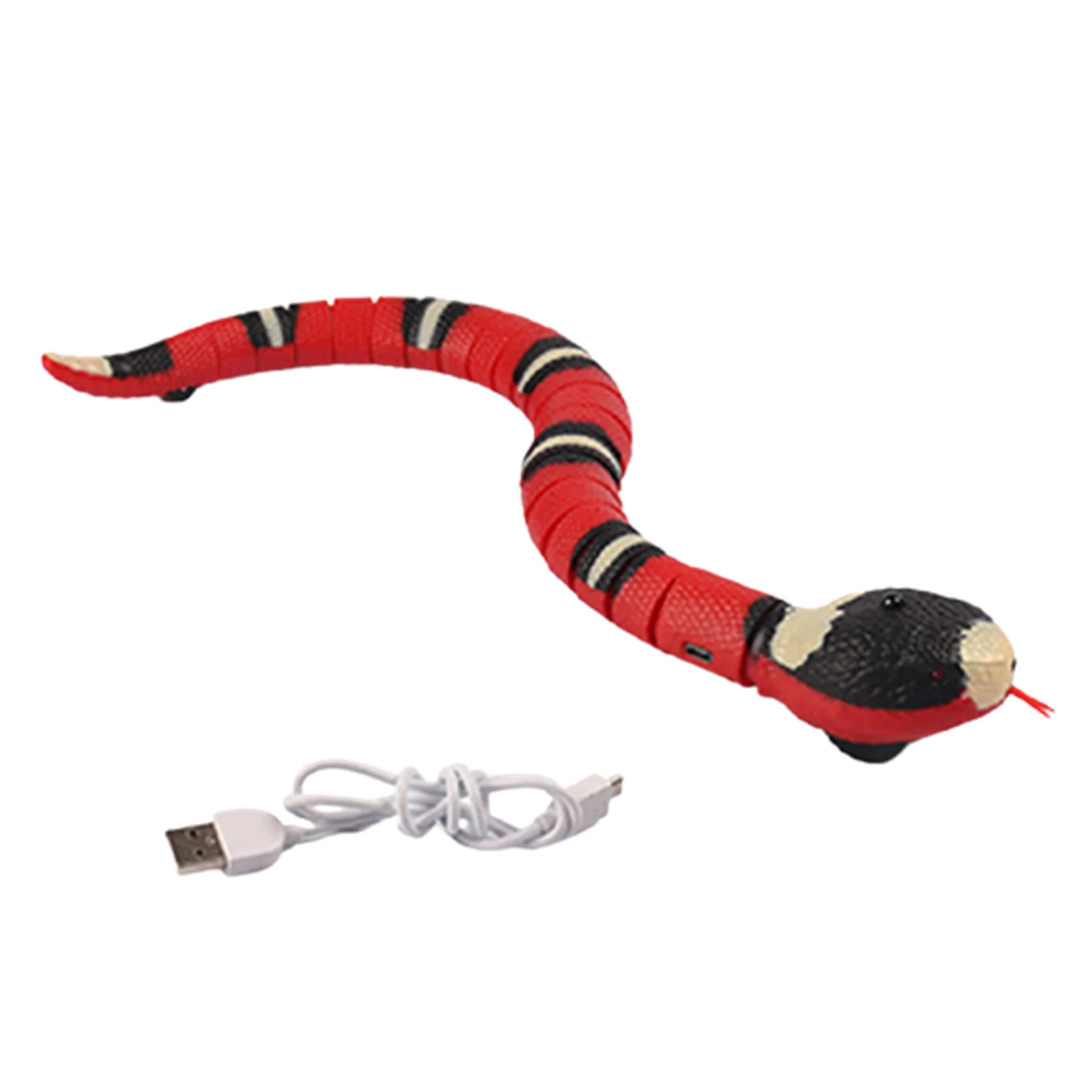 Electric Animal Toy Simulation Snake USB Rechargeable Smart Sensor Obstacle Avoidance Kids Trick Mischief Toys For Pet