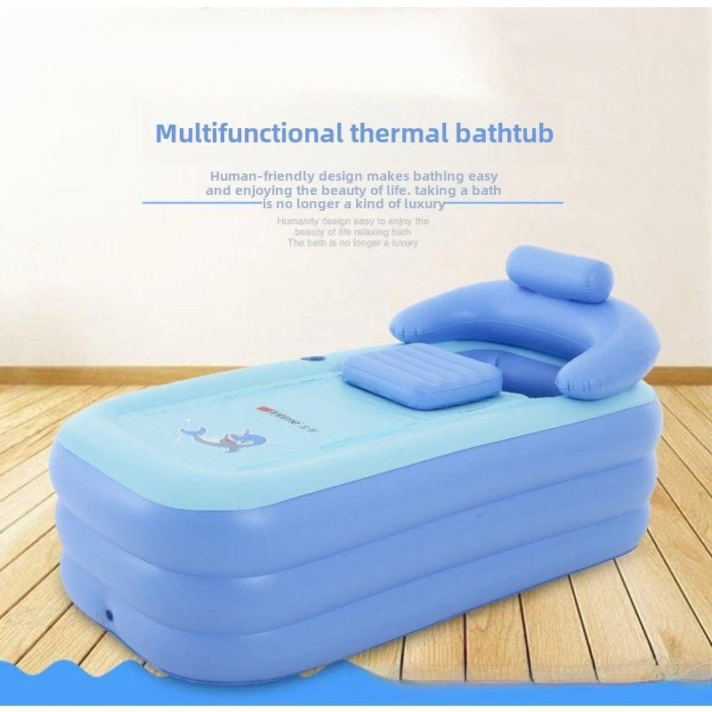 Foldable Inflatable BathTub Travel Blue/Black/Brown Bath Tub for Adults Large Tub Spa 1.6m Home Swimming Pool Application (PVC)