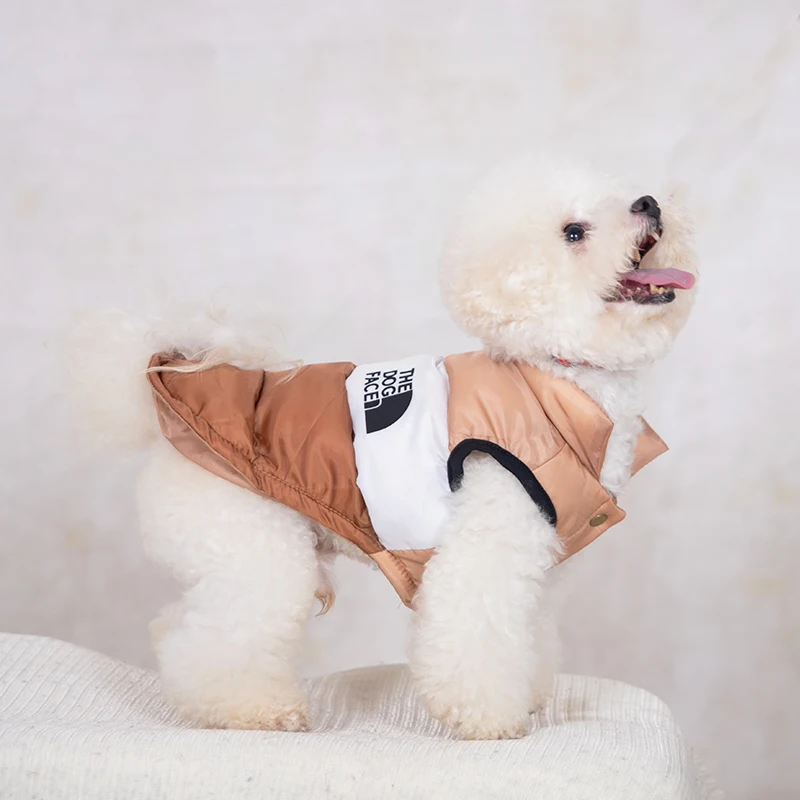 Winter Warm Dog  Clothes Designer Fashion Dog Cotton  Color Block Pet Coat For Small Dogs Chihuahua Puppy Costume Windproof