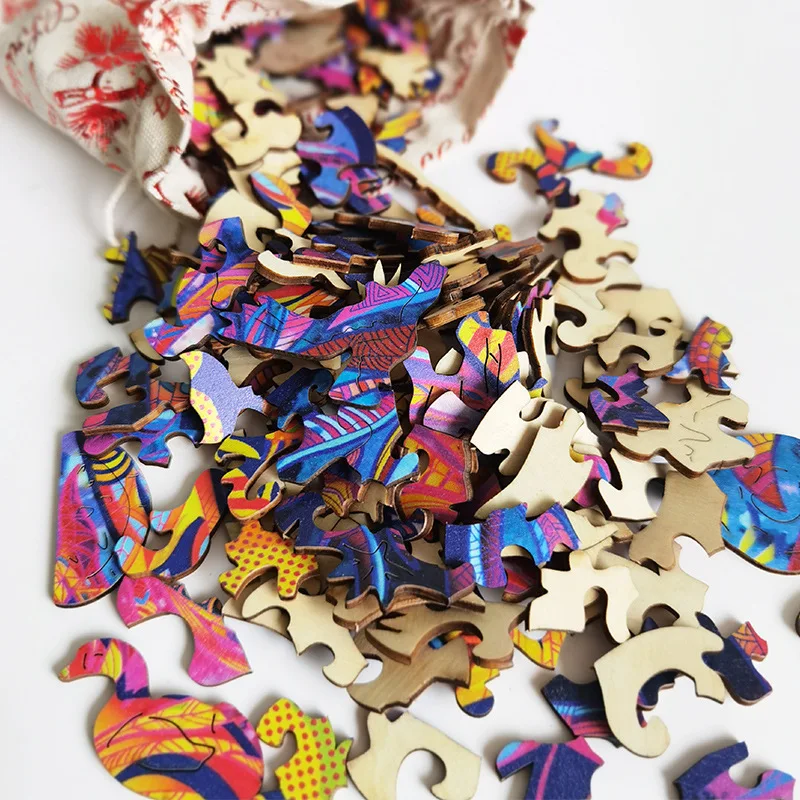 Puzzle in legno animale dalla forma unica per adulti Cigno Puzzle per la casa Giocattoli artistici Giochi per famiglie Decorazione della casa