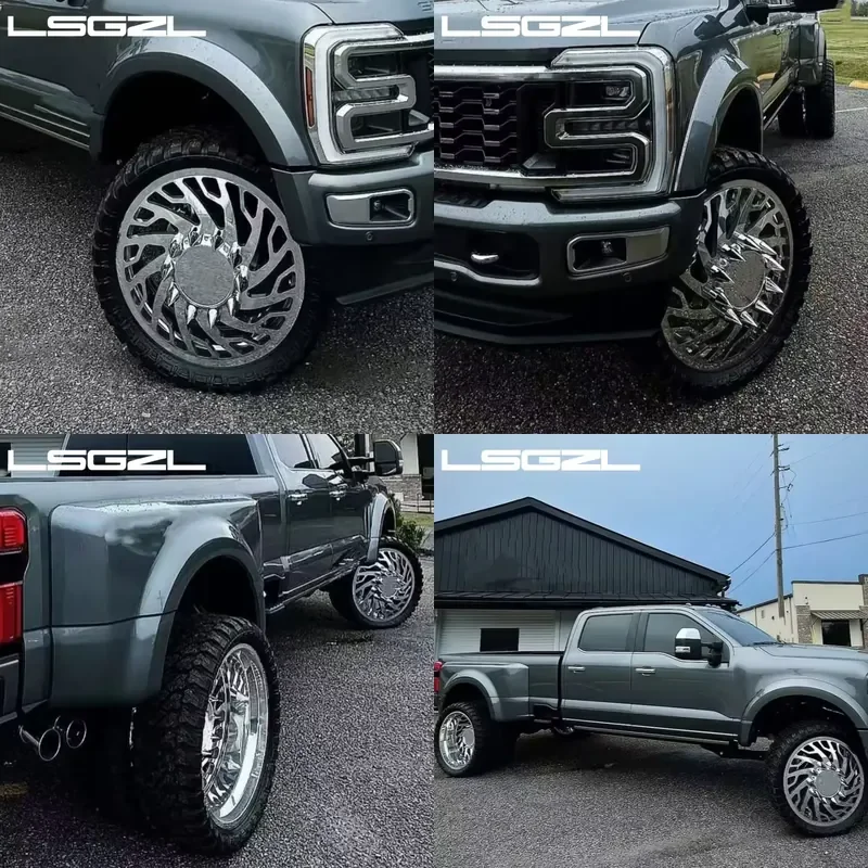 

i LSGZL Custom Polished Dually Forged Wheels 8x6.5 6x139.7 8x180 10x225 Truck Rims 22 24 26 Inch for Truck F450 gmc OffRoad