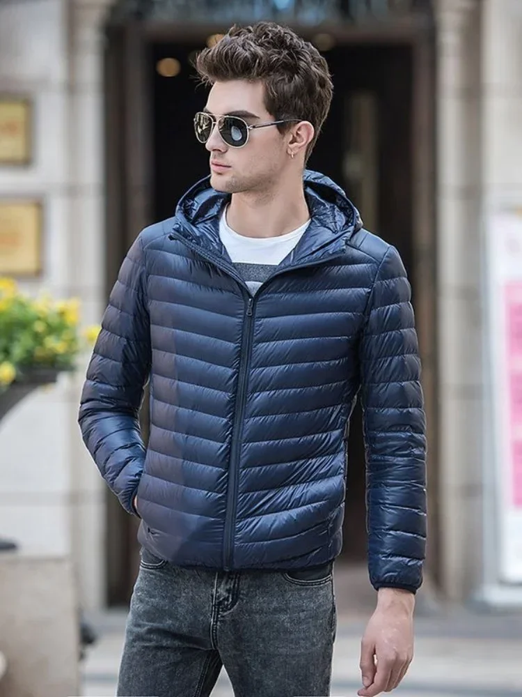 

Мужской всесезонный ультралегкий компактный пуховик, водонепроницаемое и ветрозащитное дышащее пальто, мужские толстовки большого размера, куртки