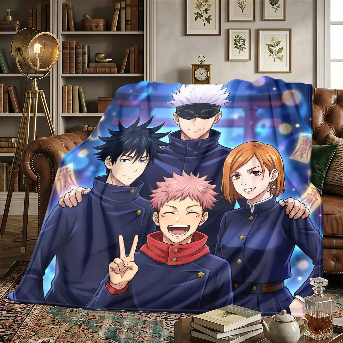Jujutsu Kaisen Patterns Home Blanket High quality All Seasons for Sofas Naps Warmth and Comfort Ideal Gift -HE49