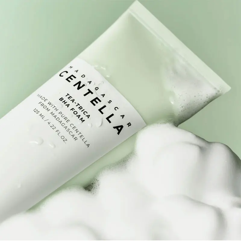 Tea-trica BHA Foam Poremizing Deep Cleansing Foam  Remove Pore-Clogging Debris Korean Skincare Daily Cleanser 125ml