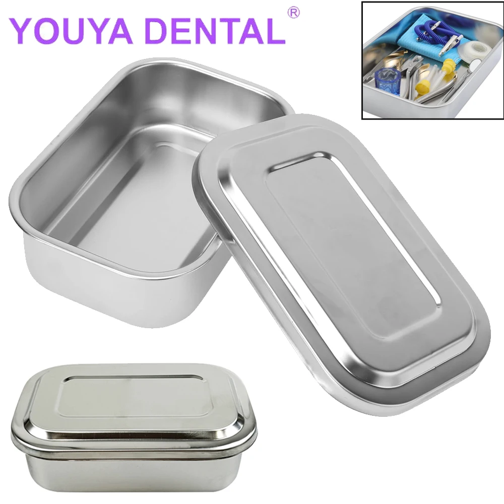 1Pcs Dental Tray Surgical Nursing Lid Medical Equipment Steriliser Container For Dentist Storage Box Stainless Steel Instrument