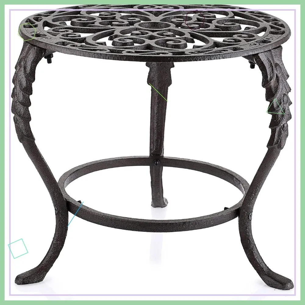 

Прочная чугунная подставка для растений в винтажном деревенском стиле, круглая, для комнатных и уличных растений, для дома и сада