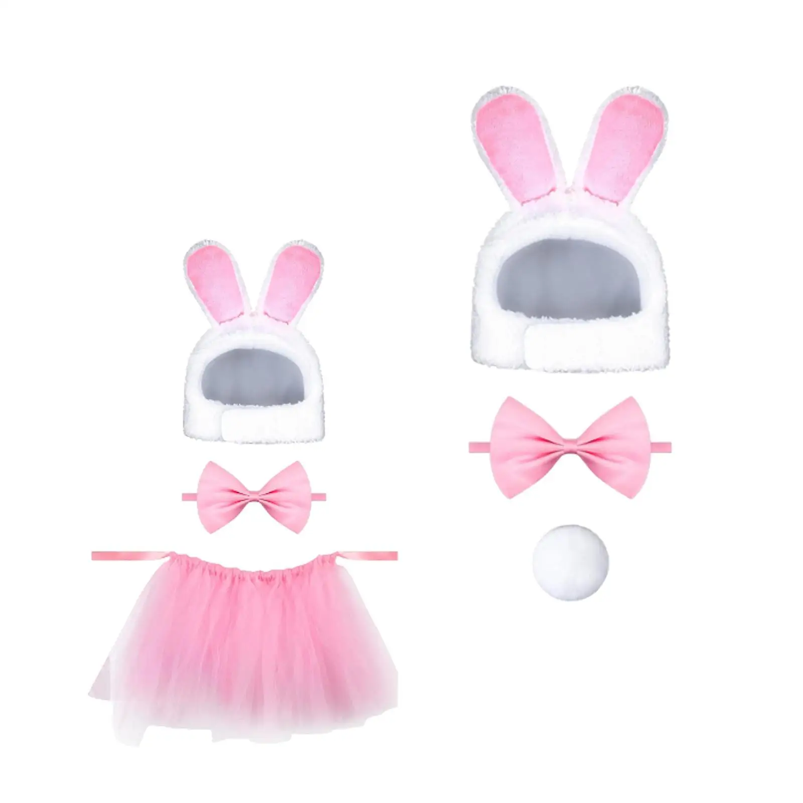 3x Pet Bunny Costume Set Outfits Accessory Lovely Bunny Ears Ornament Cosplay Fancy Dress up for Photo Props Daily Halloween