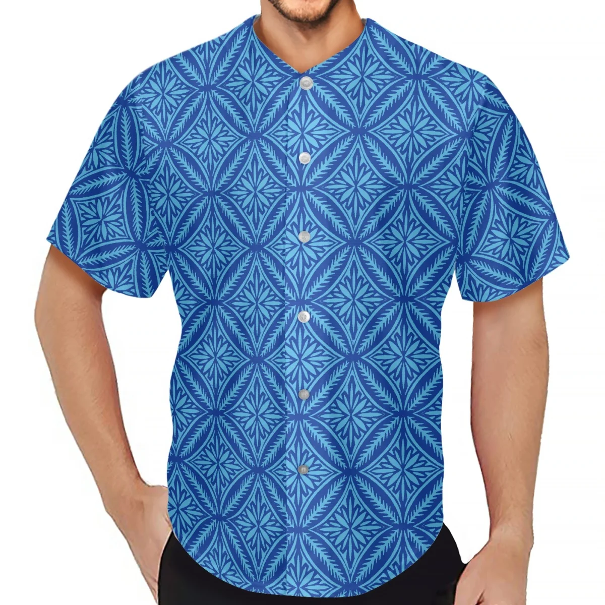 Hot Selling Custom Casual Summer Men Baseball Jersey Sublimation Print Uniform Polynesian Tribal Clothing Samoa Fiji Hawaiian